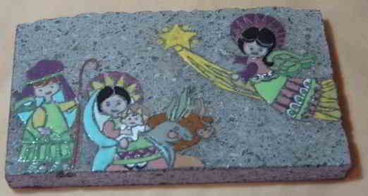 Ceramic Lava Nativity Scene